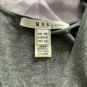 Short stretchy gray dress with tie in back